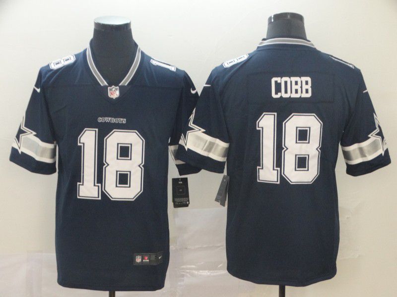 Men Dallas cowboys 18 Cobb Blue Nike Vapor Untouchable Limited Player NFL Jerseys